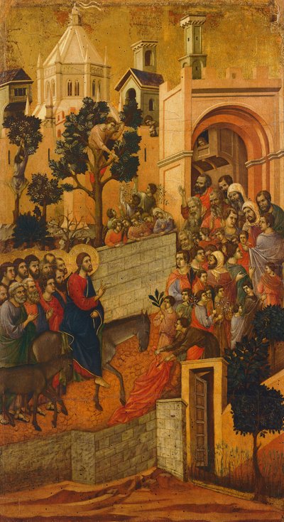 Maesta: Entry into Jerusalem by Duccio di Buoninsegna
